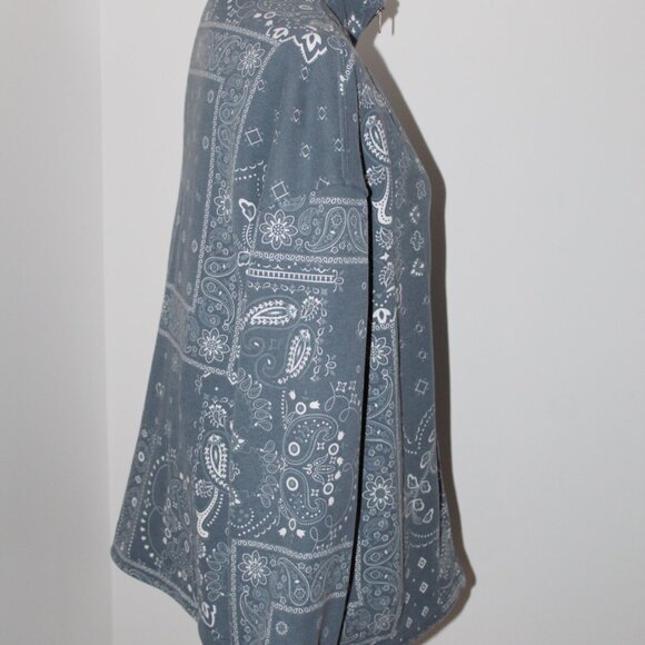 Quicksilver Bandana ZipFront Sweatshirt Jacket Waffle Embossed Lined Oversized L - Picture 6 of 7